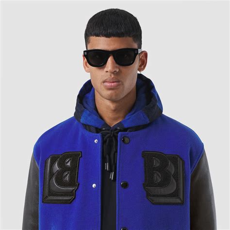 burberry varsity jacket blue|burberry anorak jacket.